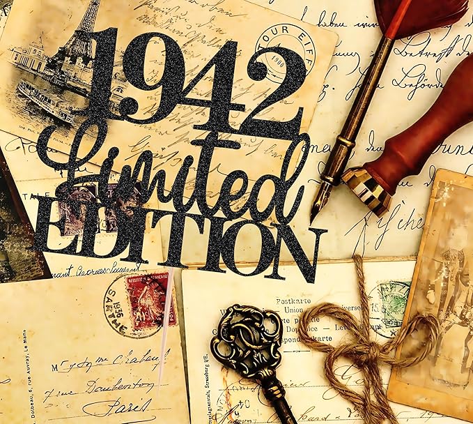 Limited EDITION 1942 Cake Topper - Black Glitter Happy 83rd Birthday Party Cake Decoration Supplies, Cheer to 83 Years Cake Bunting Decor for 83rd Birthday Party Photo Booth Props