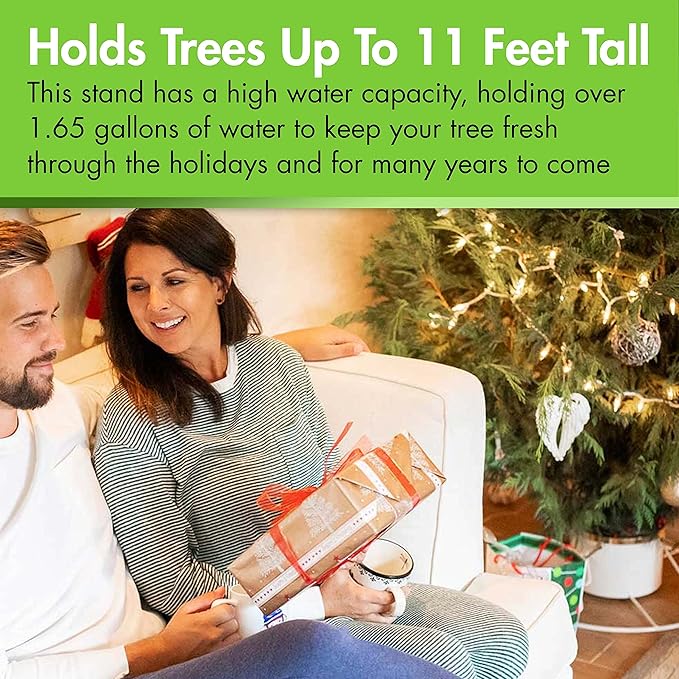 Yard Butler Santa's Helper - Easy to Use & Assemble Christmas Tree Stand - Durable & Sturdy Stand Made with Anti-Rust Steel - Beautiful Addition to Holiday Decor - 6' to 11' Trees - White