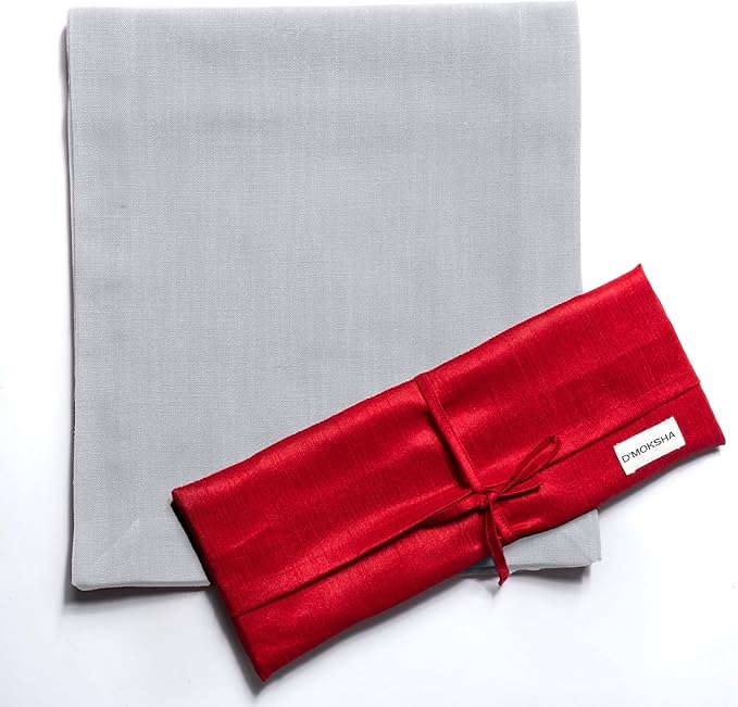 D'Moksha Homes Light Grey Table Runner 14 x 60 Inch - Faux Linen Table Runner - Wrinkle Resistant, Machine Washable Ideal for Dresser, Coffee Tables, Thanksgiving - 100% Recycled Fabric