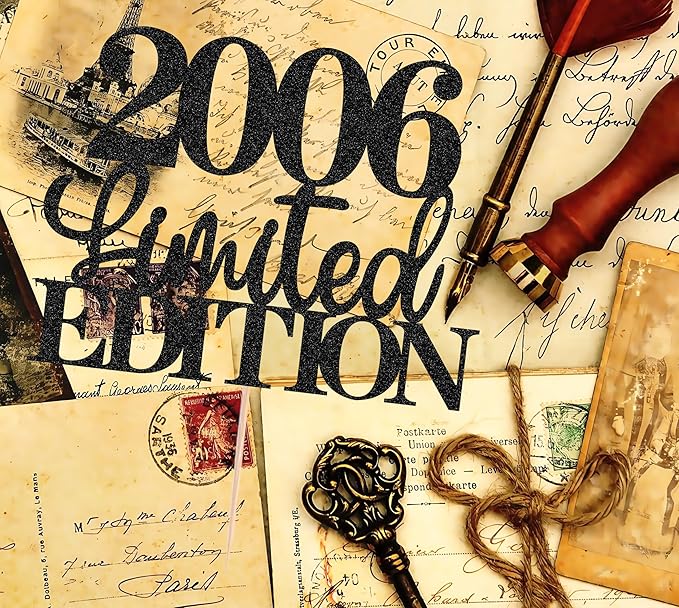 Limited EDITION 2006 Cake Topper - Black Glitter Happy 19th Birthday Party Cake Decoration Supplies, Cheer to 19 Years Cake Bunting Decor for 19th Birthday Party Photo Booth Props