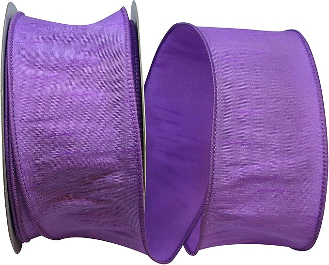 Reliant Ribbon 92975W-940-40H Dupioni Supreme Wired Edge Ribbon, 2-1/2 Inch X 20 Yards, Violet