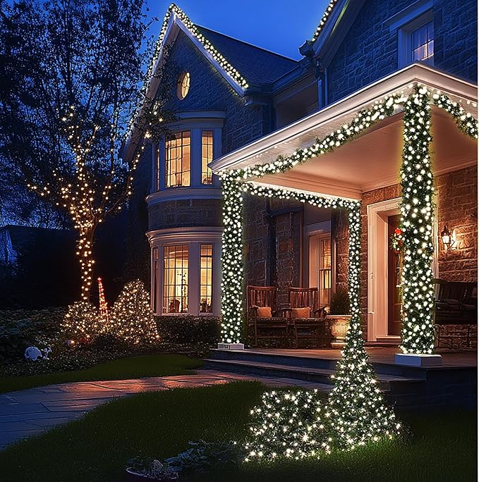 Joomer Mini Christmas String Lights - Total 58.5 FT 300 LED Plug-in String Light, Connectable Waterproof Fairy Lights for Indoor Outdoor Decor, Patio, Home,Christmas Decoration - White