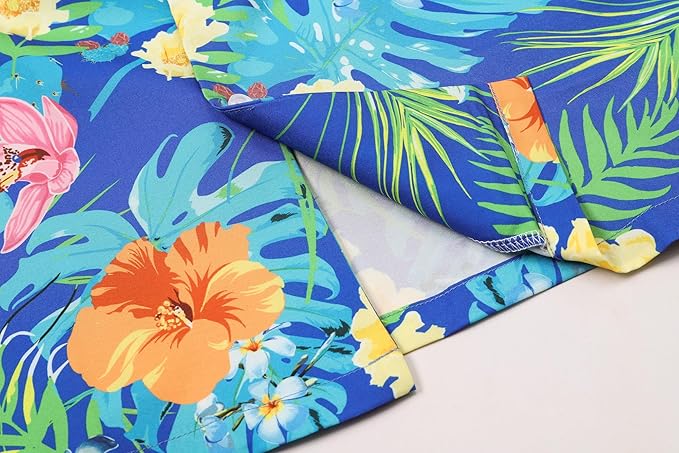 Cromoncent Matching Hawaiian Outfits for Family, Dad and Son Matching Luau Beach Tropical Shirts Mommy Daughter Tropical Sets