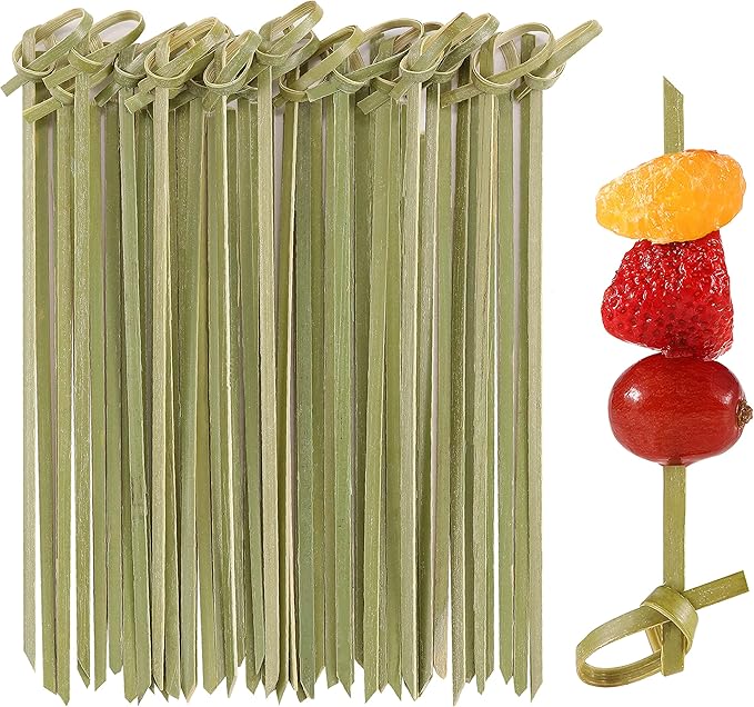 400 PCS Cocktail Picks, 4.7 Inch Toothpicks for Appetizers, Natural Bamboo Knot Skewers, Mini Food Sticks, Fancy Tooth Picks for Drinks,Fruit,Charcuterie,Cocktail Garnish Accessories, Party Supplies