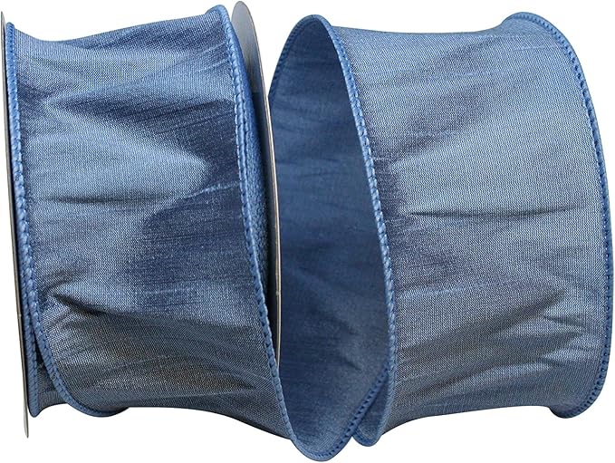 Reliant Ribbon 92975W-354-40F Dupioni Supreme Wired Edge Ribbon, 2-1/2 Inch X 10 Yards, French Blue