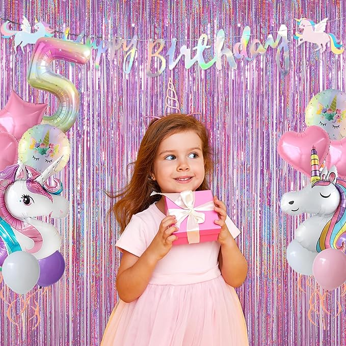 Melsan 3 Pack 3.2 x 8.2 ft Sparkling Pinkish Purple Tinsel Fringe Curtain Backdrop k pop Demon Hunters Party Decorations Glitter Decor for Birthdays, Bachelorette, Weddings, Photo Booth