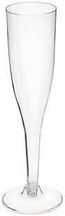 Oojami 100 Plastic Classic Champagne Disposable Flutes for Parties Plastic cups Wedding Party Toasting Cocktail Cups Bulk Party Pack (Clear)