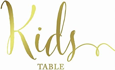 Andaz Press Wedding Party Signs, Metallic Gold Ink Print, 8.5x11-inch, Kids Table Sign, 1-Pack, Unframed
