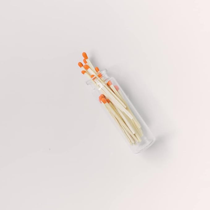 River Birch Decorative Matches in a Bottle with Striker - Cute & Colored Matches - 6 Bottles, Pumpkin Tip, 120 Matches
