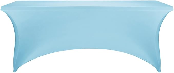 FORLIFE Spandex Tablecloth, 2 Pack 6ft Rectangular Fitted Table Covers, Universal Stretch Patio Table Covers for Wedding, Banquet, Party (Bluemist)
