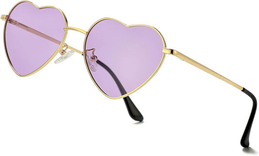 JOVAKIT Polarized Heart Sunglasses for Women Fashion Lovely Style Metal Frame UV400 Protection Lens