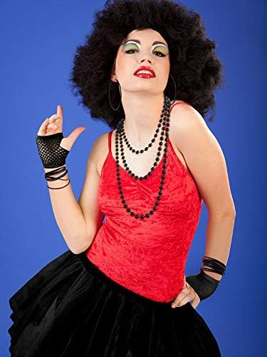 Blulu 80s Costume Accessories for Women Lace Headband Earrings Fishnet Gloves Necklace Bracelet for 80s Retro Party