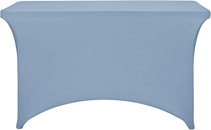 FORLIFE Spandex Table Covers，Fitted Tablecloth for Rectangular Tables, Stretch Patio Table Covers, Universal Spandex Table Cover for Wedding, Banquet, Party (4ft, Dusty Blue)