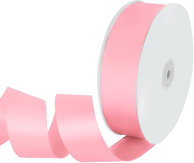 1-1/2" Width x 100 Yards Satin Fabric Ribbon, Light Pink Ribbon Perfect for DIY Bows, Swags, Gift Wrapping, Craft, Flower Bouquet，Christmas and Party Decoration