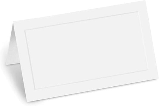 PaperDirect White Embossed Cover Stock Folded Place Cards, 100 Pack