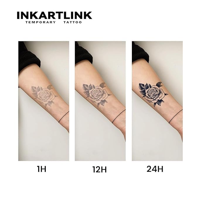 INKARTLINK Tattoo Tech, 2 Sheets Medium Semi Permanent Tattoo, Adult Art Design Temporary Tattoos, Lasts 1-2 Weeks, Waterproof, Realistic Look, No Reflection (Angel Totem)
