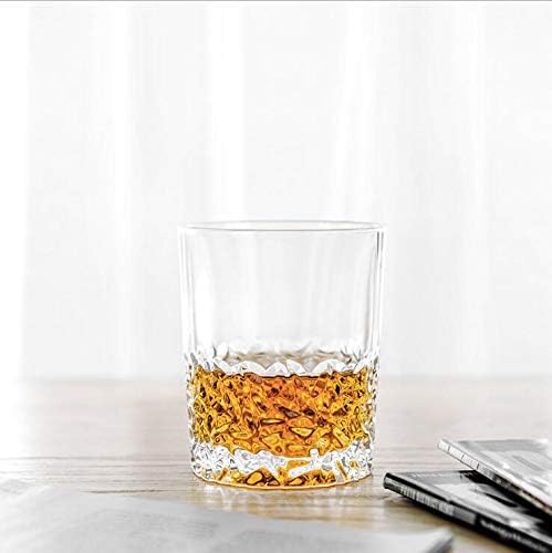 Premium Crystal Whiskey Glasses Set of 6 Large Lead-Free Crystal Glass Tasting Cups Scotch Glasses Tumblers for Drinking Irish Whisky Bourbon Tequila (Leaves, 6 * 10.5 oz)