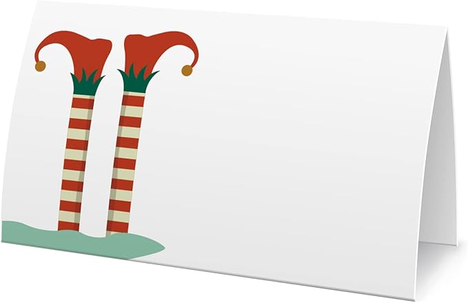 FZ-a102 Christmas Food Tent Labels - 25 Pack Table Place Cards - Perfect for Banquet, Buffet Food Label, Party