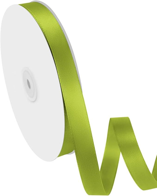 5/8" Width x 100 Yards Satin Ribbon, Olive Green Ribbon Perfect for DIY Craft, Bows, Gift Wrapping, Flower Bouquet, Valentine's Day, Christmas and Party Decoration