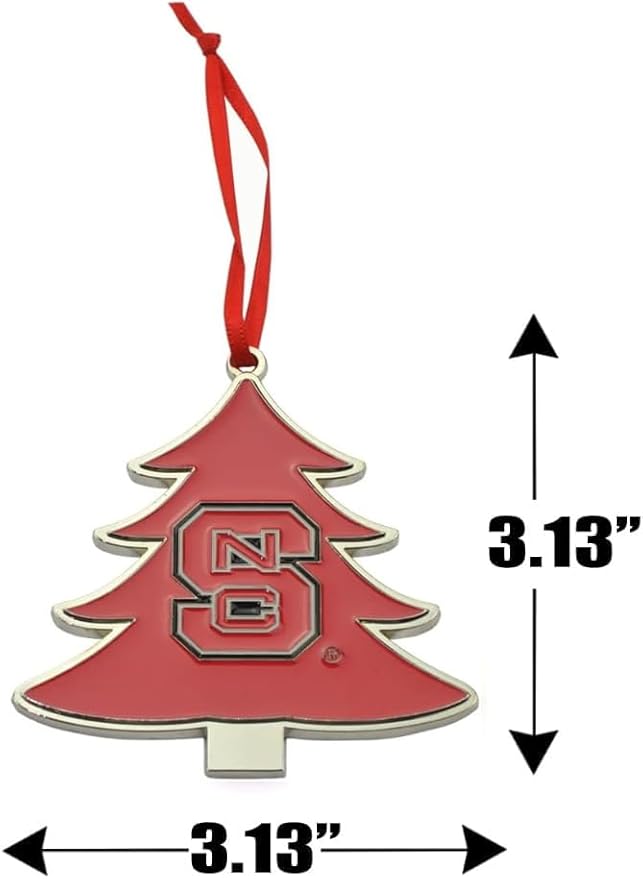 NC State Wolfpack Tree Shaped Metal Christmas Ornament