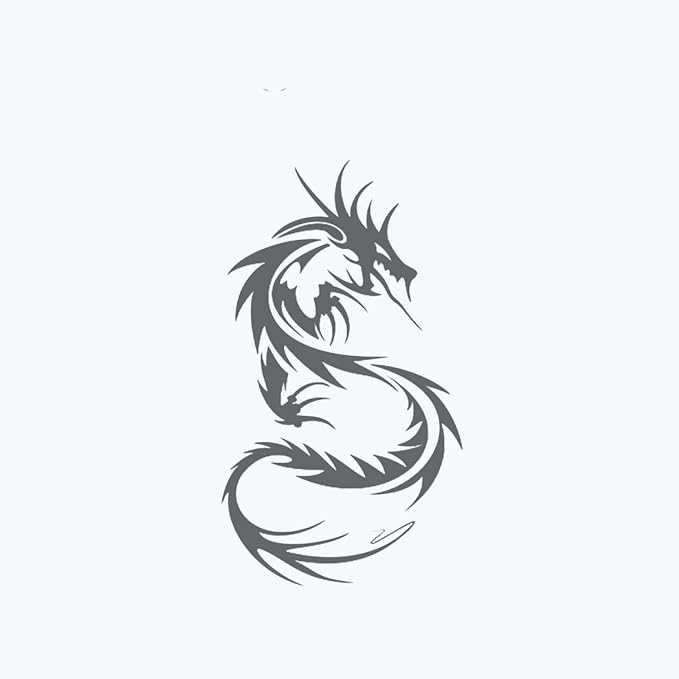 INKARTLINK Tattoo Tech, 2 Sheets Large Semi Permanent Tattoo, Temporary Tattoos, Last 1-2 Weeks, Waterproof, Realistic Look, No Adhesive, No Reflection （Dragon Design)316