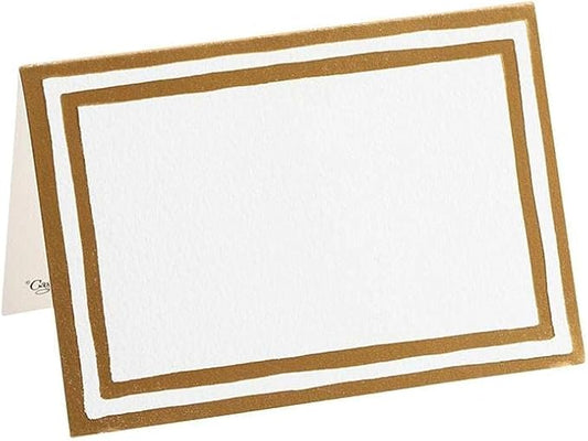 Caspari Border Stripe Place Cards in Gold Foil, 32 Included