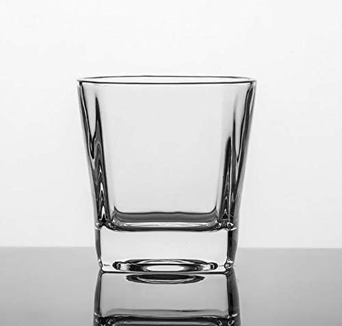 Premium Crystal Whiskey Glasses Set of 6 Large Lead-Free Crystal Glass Tasting Cups Scotch Glasses Tumblers for Drinking Irish Whisky Bourbon Tequila (Square Tumbler, 6 * 9.1oz)