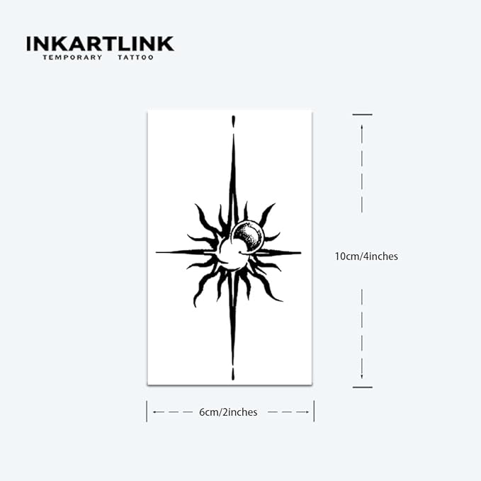 INKARTLINK Tattoo Tech, 3 Sheets Small Semi Permanent Tattoo, Adult Art Design Temporary Tattoos, Lasts 1-2 Weeks, Waterproof, Realistic Look, No Adhesive, No Reflection (Starlight Design)