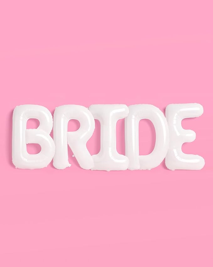 xo, Fetti White Jumbo BRIDE Balloons - 40 inch, XL | Bachelorette Party Decorations, Wedding Party, Engagement Party, Bridal Photo Booth