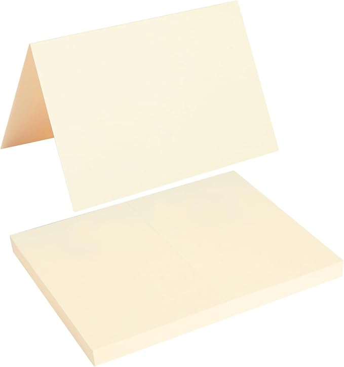 50 Pack Blank Cards Folded Cardstock Thank You Blank Greeting Cards for Invitations, Wedding, Greeting Cards, All Occasion DIY, 3x5 Folded Cards Cream