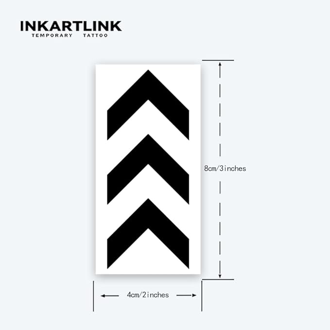 INKARTLINK Tattoo Tech, 3 Sheets Small Semi Permanent Tattoo, Adult Art Design Temporary Tattoos, Lasts 1-2 Weeks, Waterproof, Realistic Look, No Adhesive, No Reflection (Lines Leap Design)