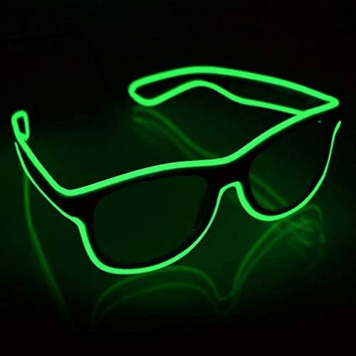 YouRfocus Wireless LED Light Up Glasses Glow in the Dark Neon Rave Glasses for Rave Party, EDM, Halloween, Christmas (Green)