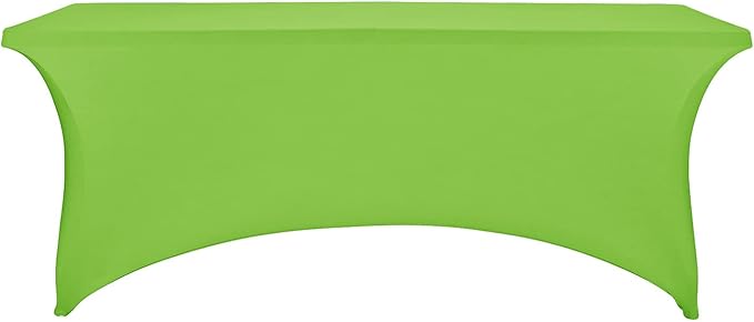FORLIFE 2Pack Spandex Table Covers，Fitted Tablecloth for Rectangular Tables, Stretch Patio Table Covers, Universal Spandex Table Cover for Wedding, Banquet, Party (6ft, Apple Green)