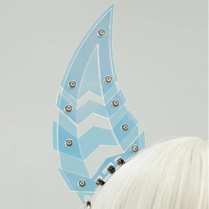 Cyberpunk Colorful Ear Hairband Fish Bone Hair Accessories COS Props (SC Blue1)