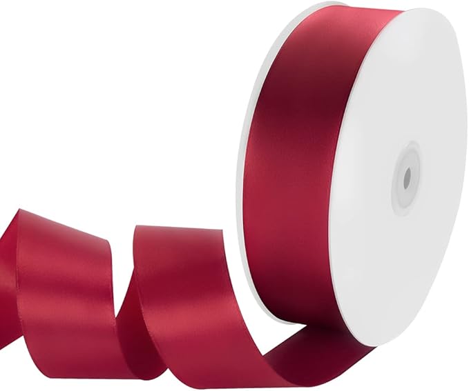 1-1/2" Width x 100 Yards Satin Ribbon, Scarlet Ribbon Perfect for DIY Craft, Bows, Gift Wrapping, Flower Bouquet, Valentine's Day, Christmas and Party Decoration
