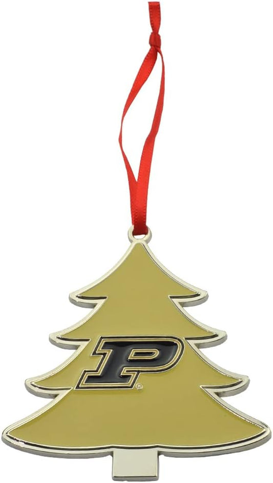 Purdue Boilermakers Tree Shaped Metal Christmas Ornament
