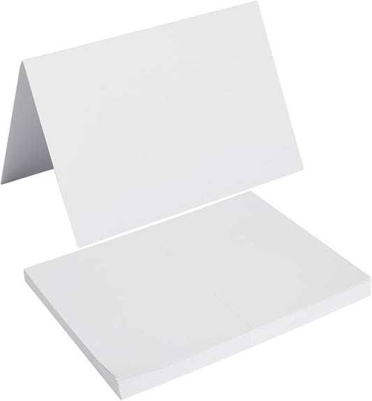 50 Pack Blank Cards Folded Cardstock Thank You Blank Greeting Cards for Invitations, Wedding, Greeting Cards, All Occasion DIY, 5x7 Folded Cards White