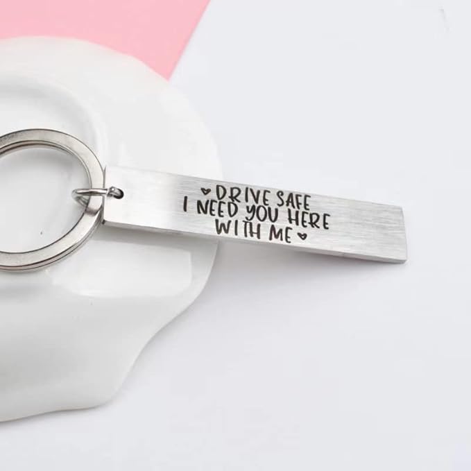 Stainless steel Customized Double-Sided Keychain - Personalized Engraved Design for Men/Women - Personalized Gift for Couples, Anniversary, Safe Drive & Father’s Day