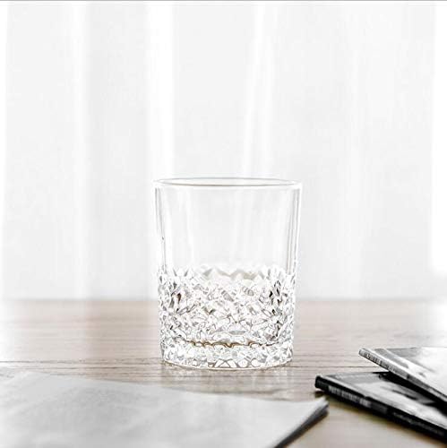 Premium Crystal Whiskey Glasses Set of 6 Large Lead-Free Crystal Glass Tasting Cups Scotch Glasses Tumblers for Drinking Irish Whisky Bourbon Tequila (Leaves, 6 * 10.5 oz)