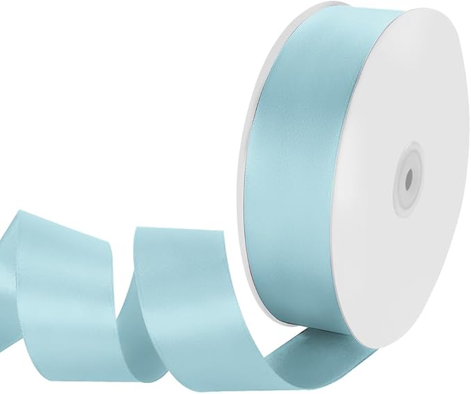 1-1/2" Width x 100 Yards Satin Ribbon, Light Blue Ribbon Perfect for DIY Craft, Bows, Gift Wrapping, Flower Bouquet, Valentine's Day, Christmas and Party Decoration