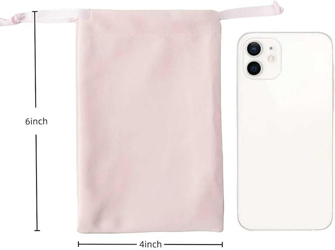 12pcs Light Pink Velvet Drawstring Bags 4x6 inches Small Velvet Cloth Gift Bags Jewelry Pouches for Storage Wedding Party Favor Christmas