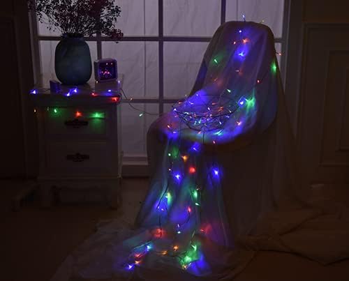 KAQ 115FT 300LED Multi-Colored String Lights Indoor/Outdoor Waterproof with 8 ModesTwinkle Plug in Warm White Lights for Outside Garden Bedroom Christmas Tree Decorations (Multicolor)