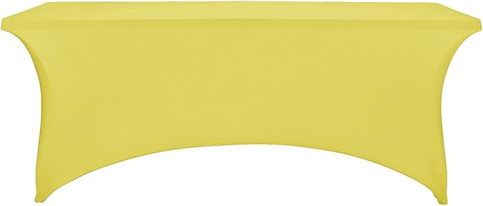 FORLIFE Spandex Table Cover - Fitted 6ft Rectangular Tablecloth, Stretch Patio Cover, Universal for Wedding, Banquet, Party (Yellow)