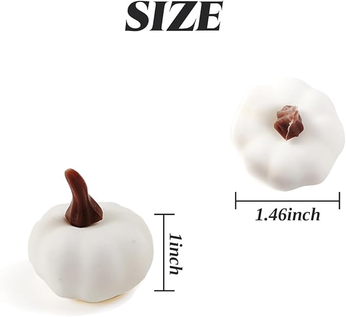 TIHOOD 20PCS Mini Artificial Pumpkins, Fall Harvest Simulation Pumpkins Decor Fake Fruit Home Decor for Halloween Thanksgiving Party Decorations (White)