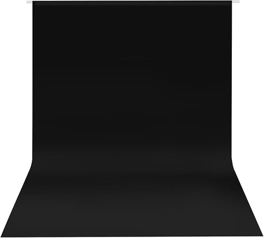 HEMMOTOP Black Backdrop 10x8 ft, Black Photo Backdrops for Photoshoot, Polyester Fabric Background Curtain Screen Seamless for Party, Photos, Photography, Birthday, Wedding (Backdrop only)