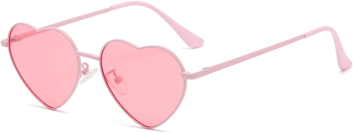 JOVAKIT Polarized Heart Sunglasses for Women Fashion Lovely Style Metal Frame UV400 Protection Lens