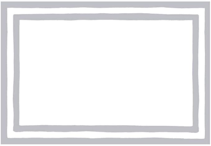 Caspari Border Stripe Place Cards in Silver Foil - Set of 8