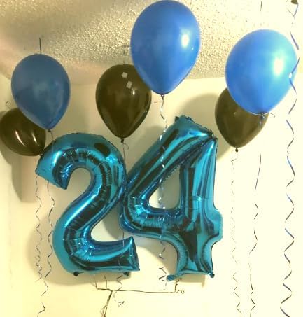 Big 40 Inch Blue 2 Number Balloon Birthday Decoration, 2026 Blue Number 2 Helium Balloons 12 20 22 23 24 26 28 32 42 Celebration, Boy Girl Baby Anniversary Party Graduations Supplies