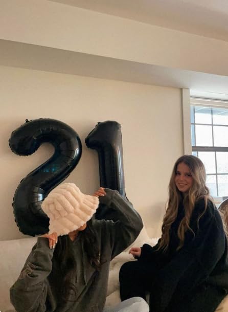 Black Number 1 Balloon 40 inch, Numbers 1 Birthday Balloons for Boy Girl, Black Foil One Balloon for 1st 10 11 12 16 18 Birthday Party, Anniversary Celebration Decorations