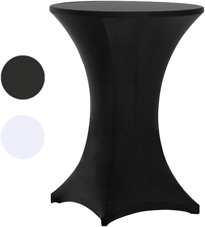 Tina 36x43 Cocktail Spandex Stretch Square Corners Tablecloth Black